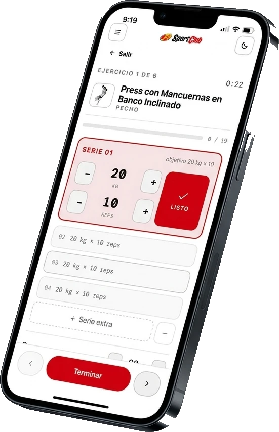 Machine App: carga de series durante el entrenamiento